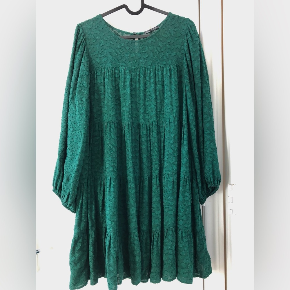 Zara Emerald Textured Dress